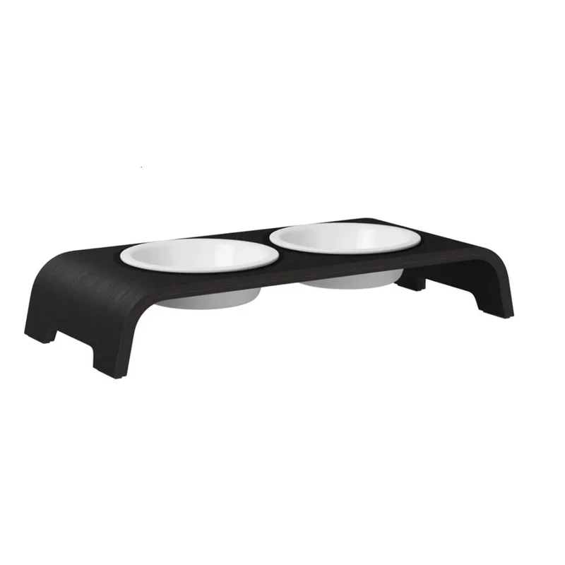 Futterstation dogBar® für Hunde | Porzellan | Eiche dunkel | NEU: 6 Größen