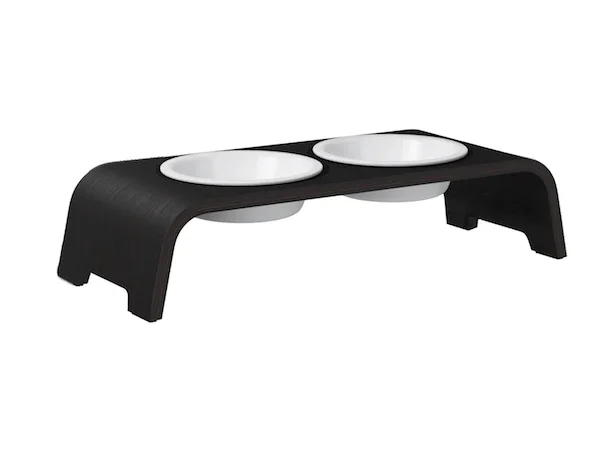Futterstation dogBar® für Hunde | Porzellan | Eiche dunkel | NEU: 6 Größen