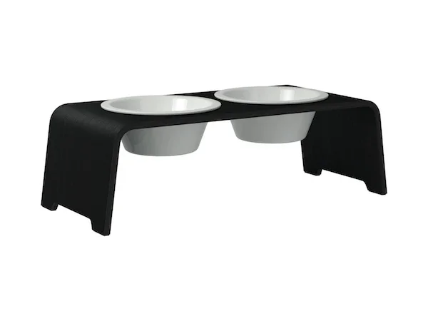 Futterstation dogBar® für Hunde | Porzellan | Eiche dunkel | NEU: 6 Größen