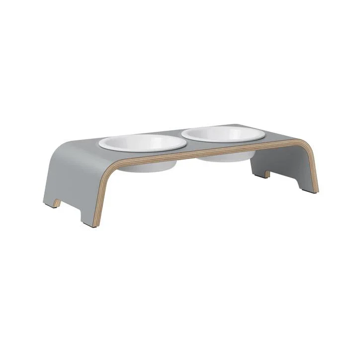 Futterstation dogBar® für Hunde | Porzellan | Grau | NEU: 6 Größen