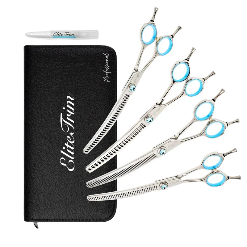 IceBlue™ | 7.0" Professional Curved Shears Set | Left-Handed