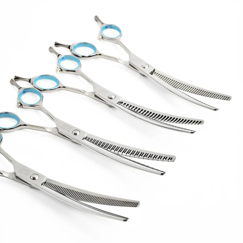 IceBlue™ | 7.0" Professional Curved Shears Set | Left-Handed