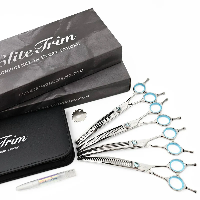 IceBlue™ | 7.0" Professional Curved Shears Set | Left-Handed