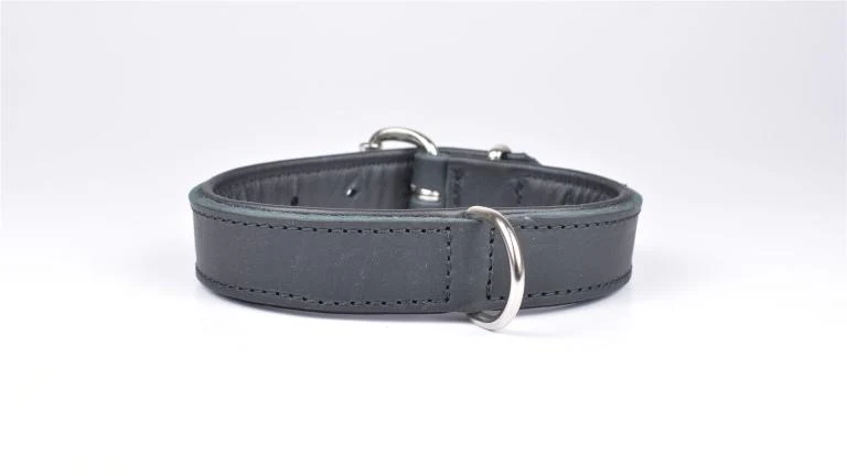 JHS HUNDEHALSBAND / LEDERHALSBAND CLASSIC Schwarz
