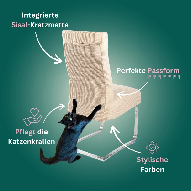 Premium Stuhlhusse mit integrierter Sisal Kratzmatte