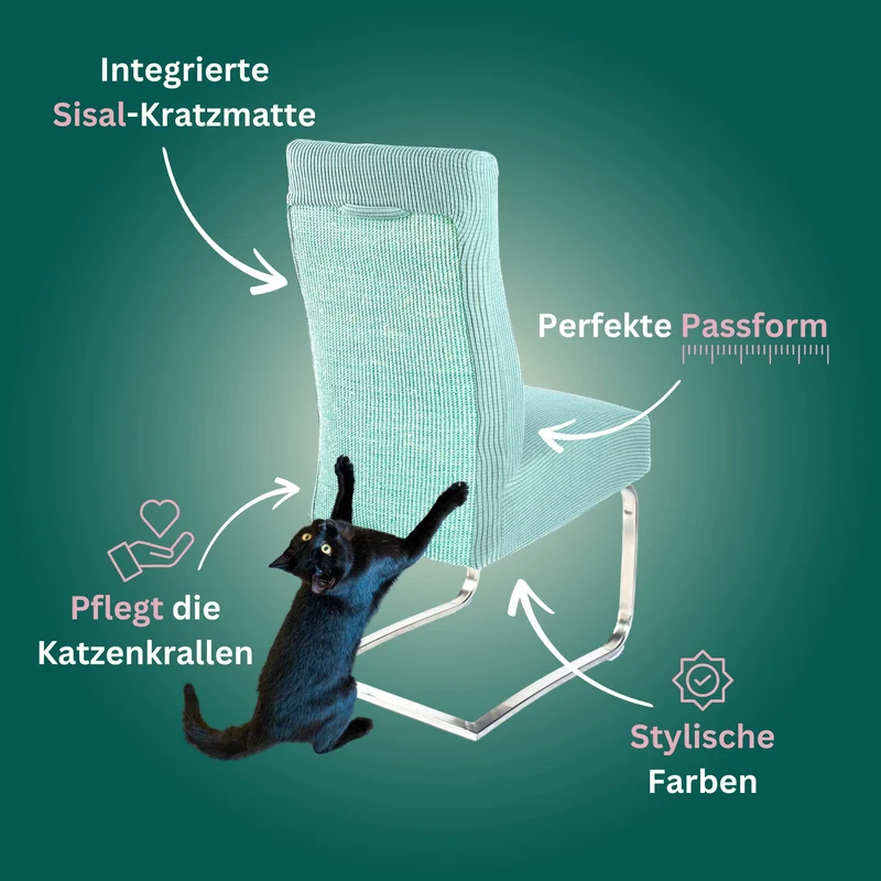 Premium Stuhlhusse mit integrierter Sisal Kratzmatte