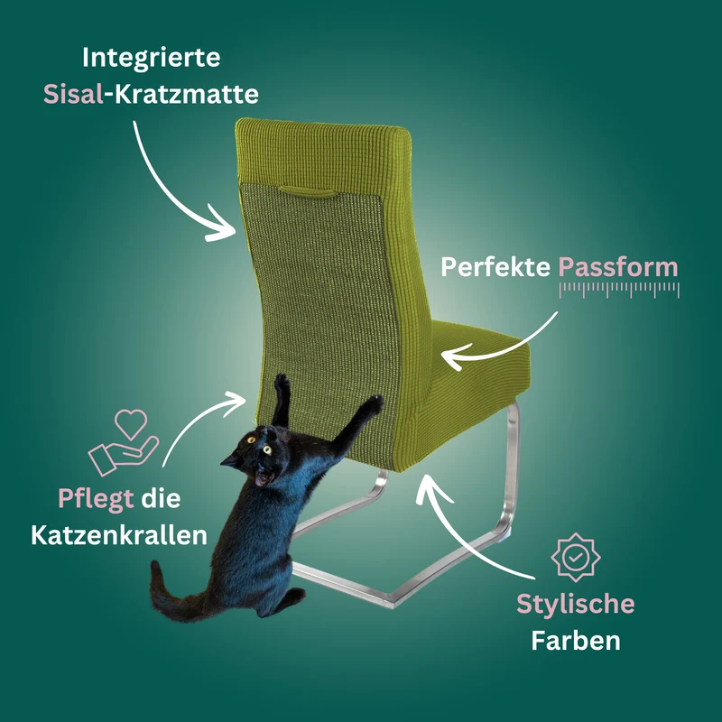 Premium Stuhlhusse mit integrierter Sisal Kratzmatte