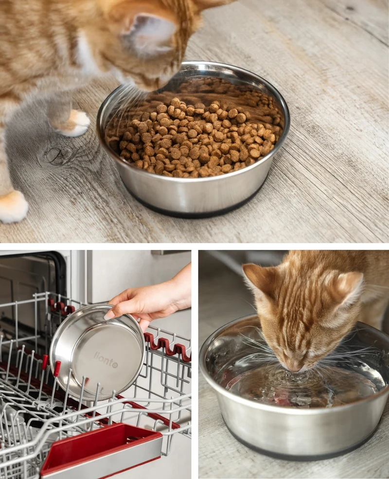 Katzennapf aus Edelstahl, rutschfest