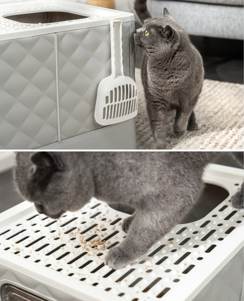 Katzentoilette mit Schublade & Schaufel