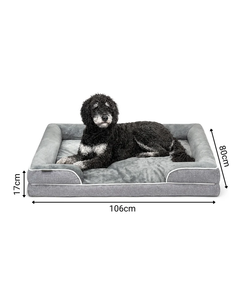 Orthopädisches Hundebett mit erhöhtem Rand, rutschfest