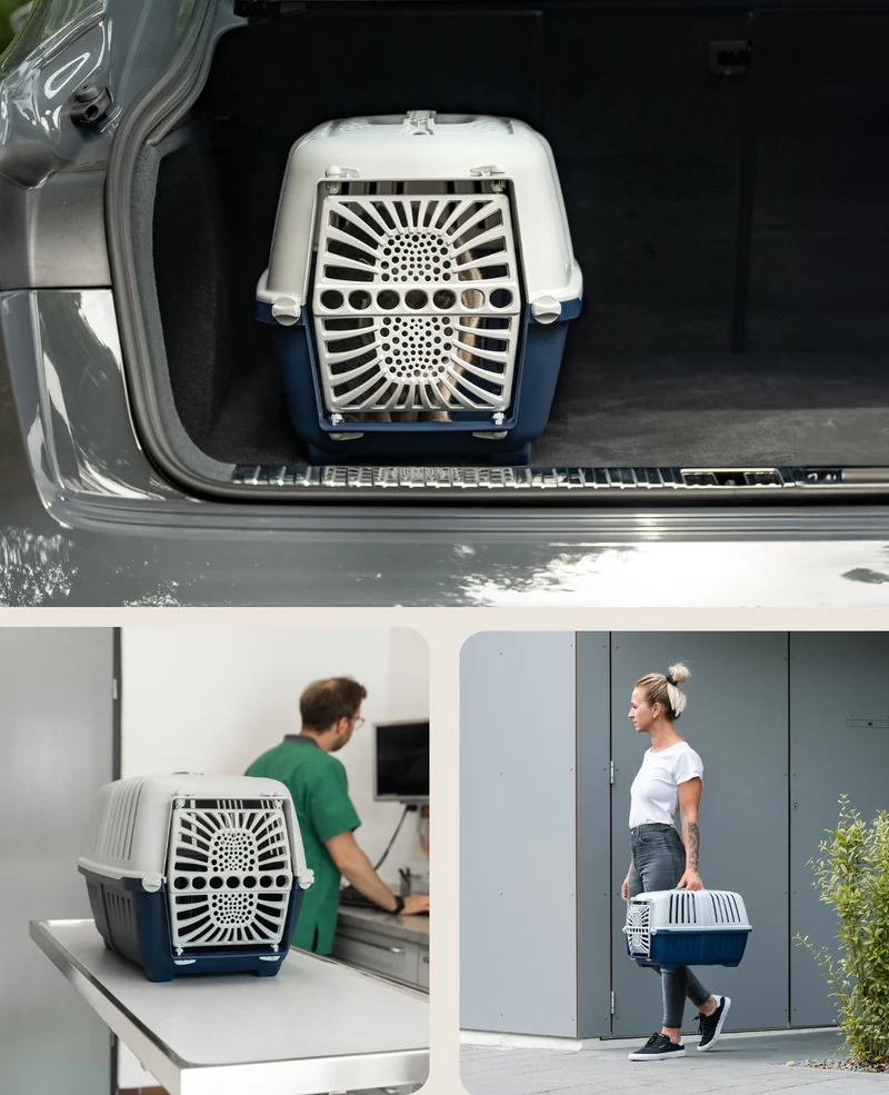 Hundetransportbox aus Kunststoff