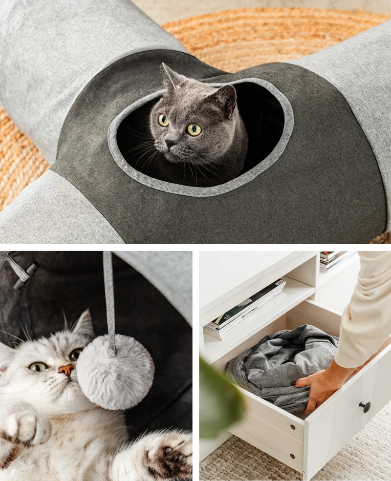 Katzentunnel mit Spielball