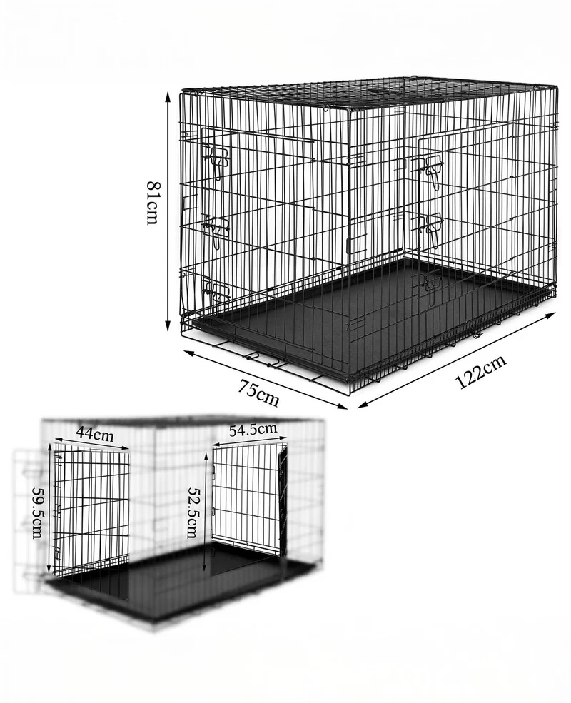 Hundetransportkäfig mit Bodenwanne