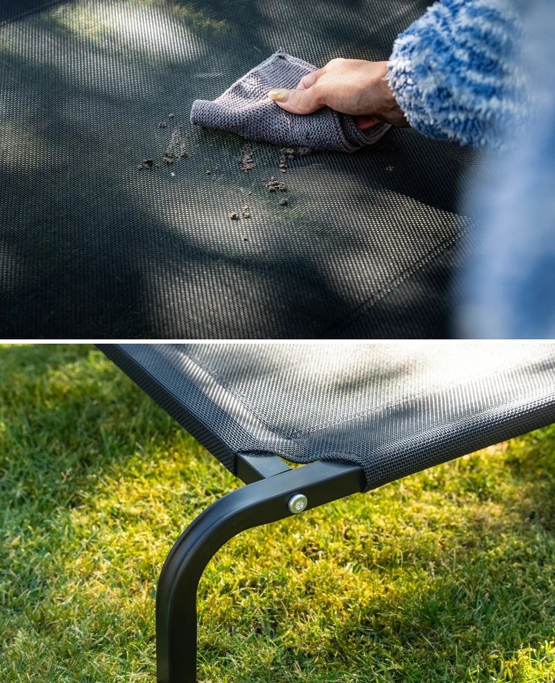Erhöhte Hundeliege für Haus und Garten