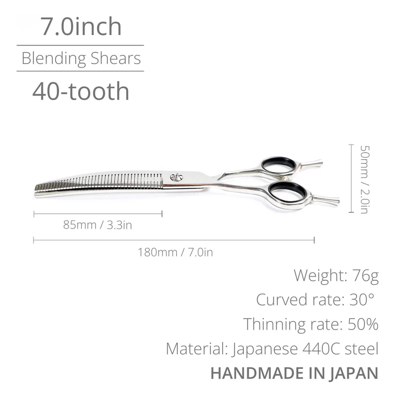 PuffCut™ | 7.0" Curved Fluffer | Left-Handed