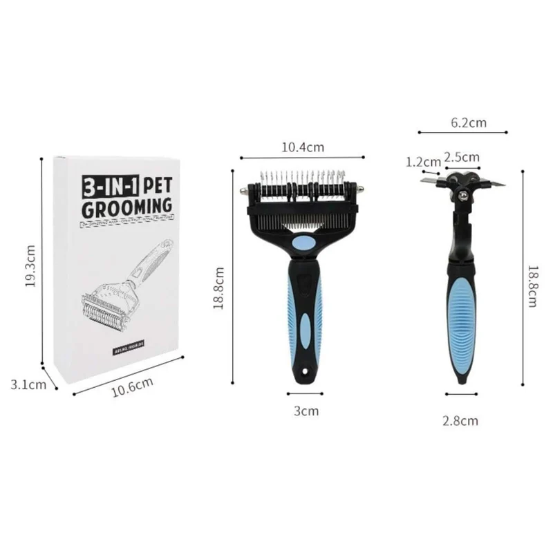 3-in-1 Dog Brush | Deshedding & Dematting