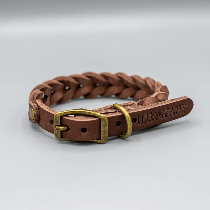 geflochtenes Fettleder Halsband Hugo