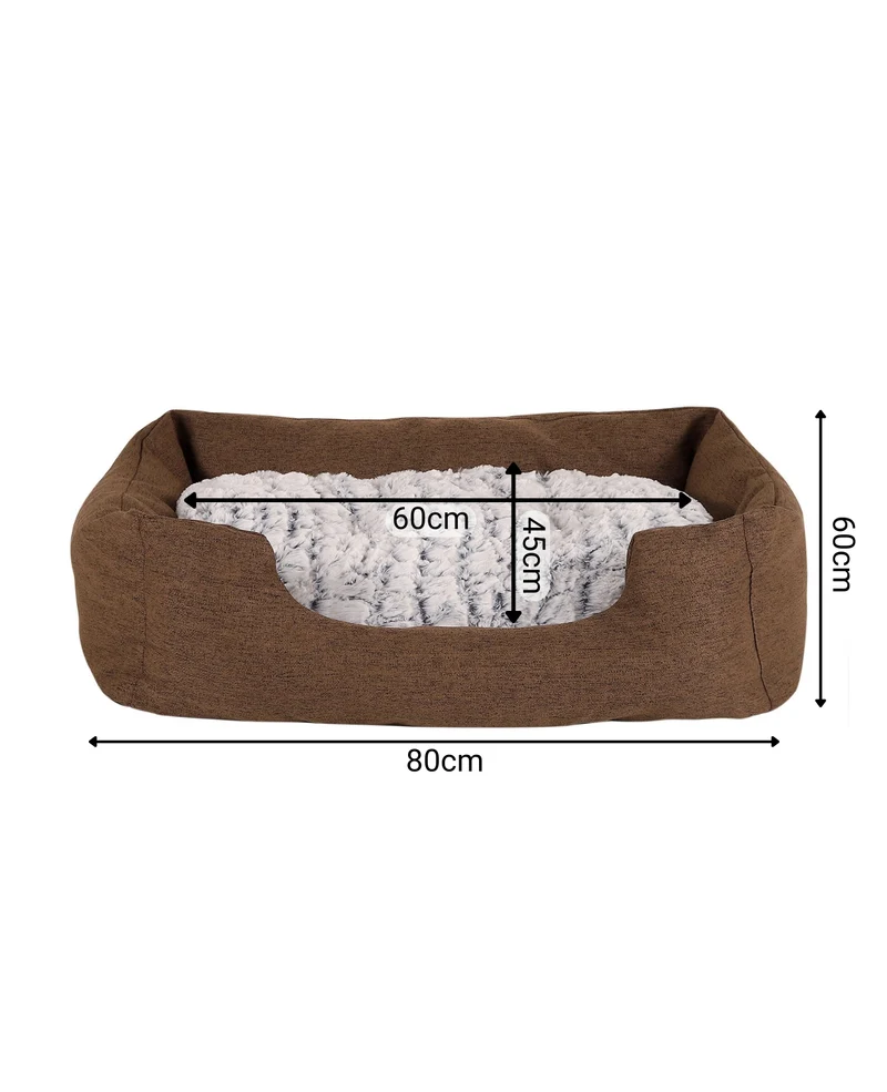 Katzenbett mit Wendekissen & meliertem Außenstoff