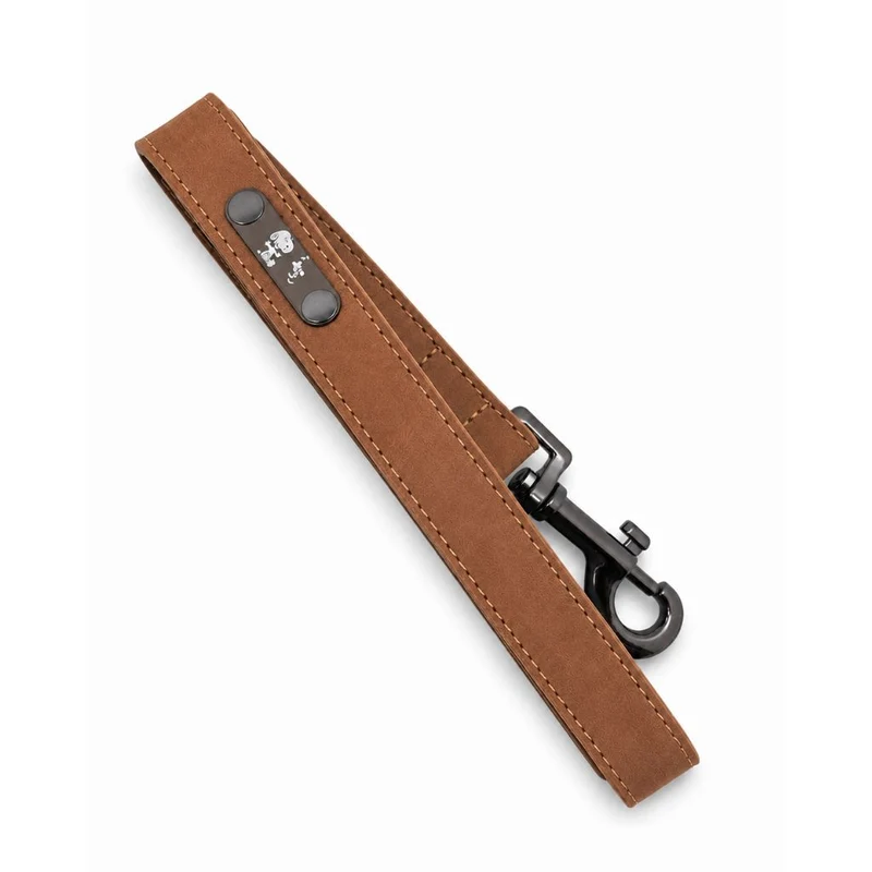 Hundeleine Lederoptik Snoopy Braun