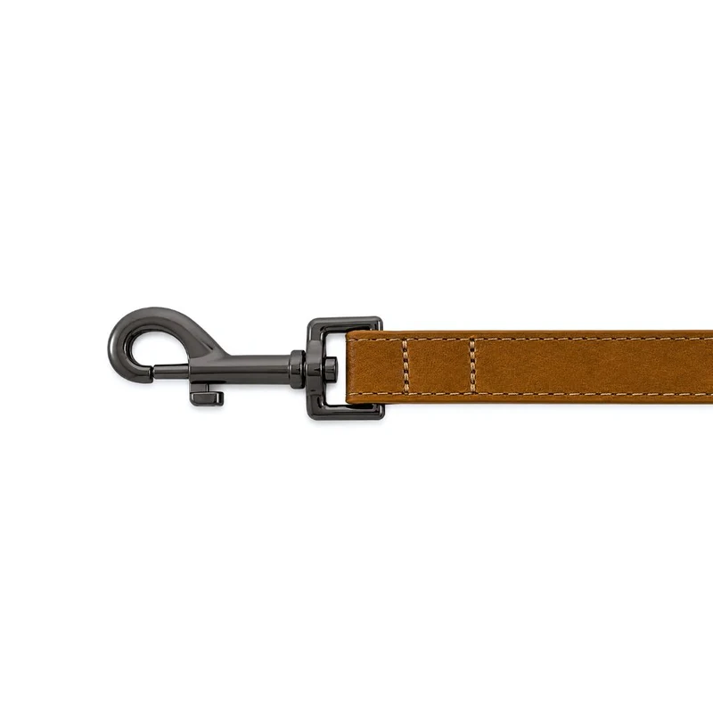 Hundeleine Lederoptik Snoopy Braun