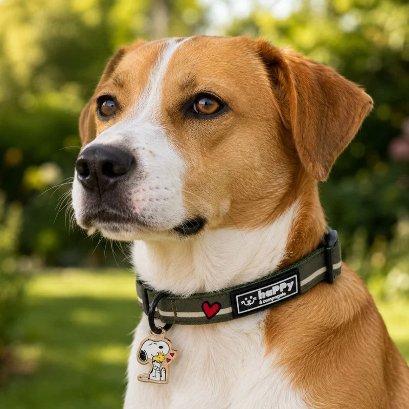 Hundehalsband Snoopy Khaki