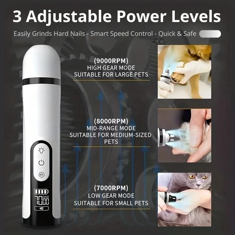 Dog Nail Grinder | Dual LED Lights | 3-Speed