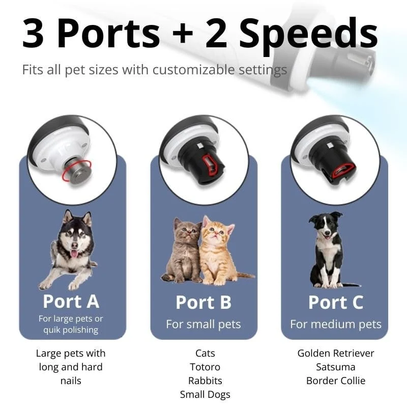 Dog Nail Grinder | Dual LED Lights | 2-Speed