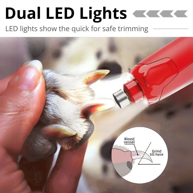 Dog Nail Grinder Pro | Dual LED Lights | 6-Speed