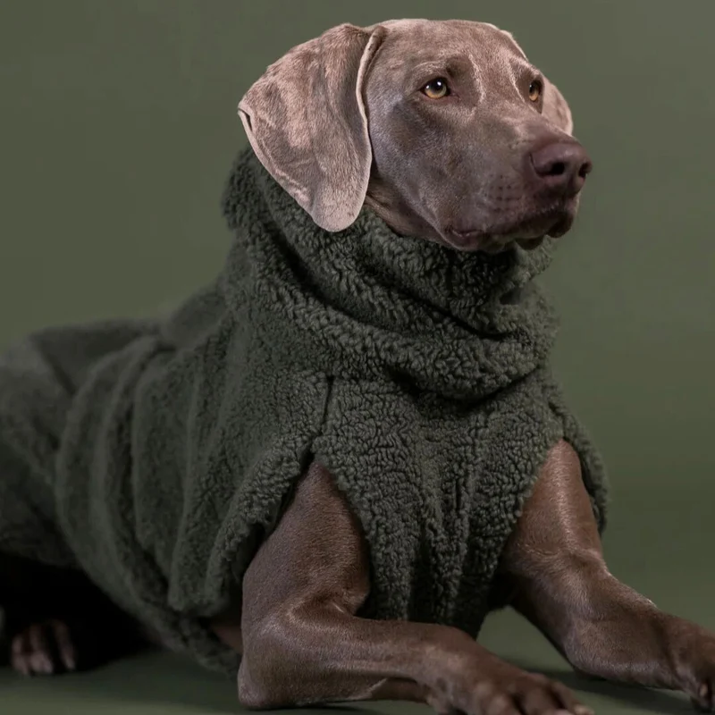 Hundepullover Sherpa Olive