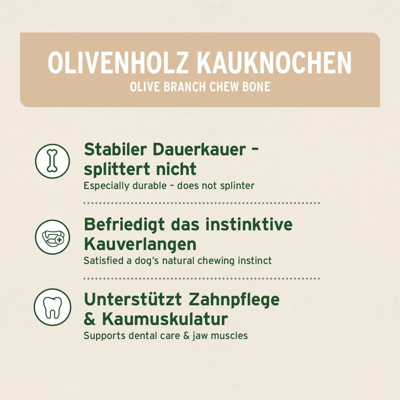 Aniforte Olivenholz Kauknochen