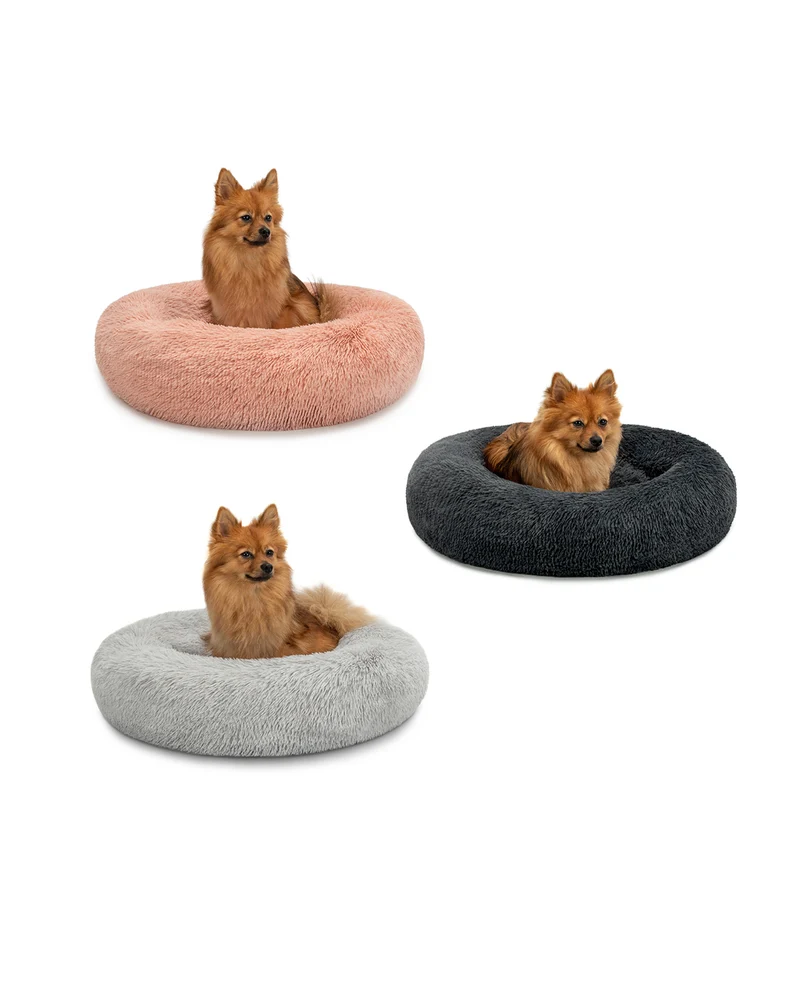 Rundes Hundebett in Donutform aus Plüsch