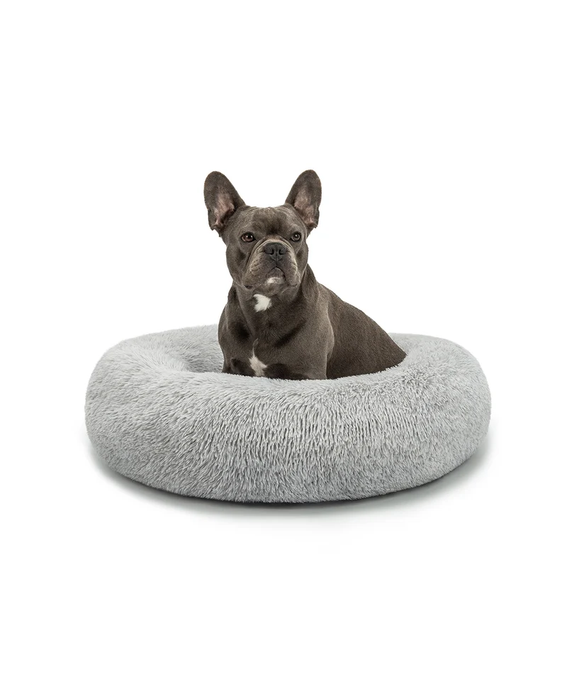 Rundes Hundebett in Donutform aus Plüsch