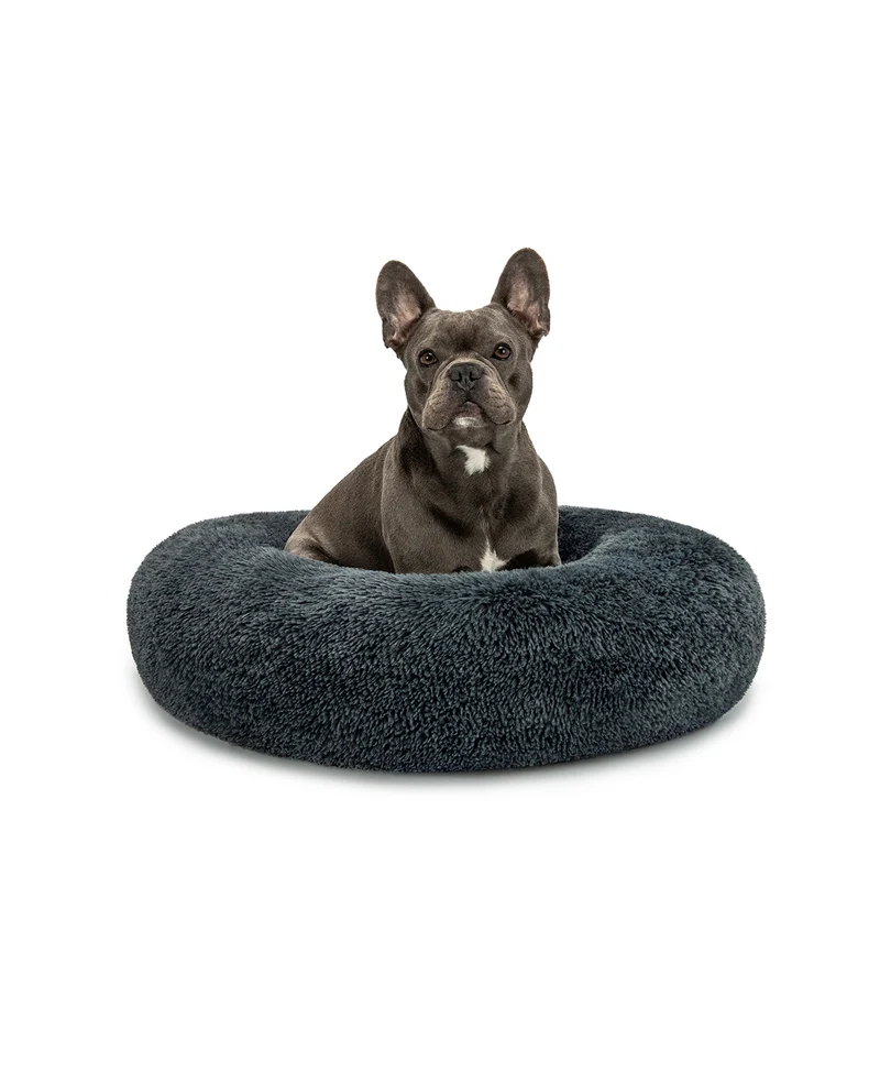 Rundes Hundebett in Donutform aus Plüsch