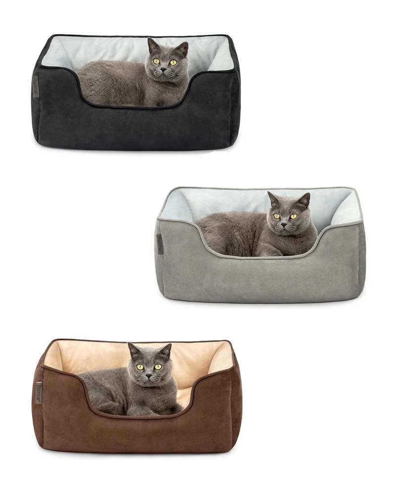 2-in-1 Katzenbett in Wildlederoptik