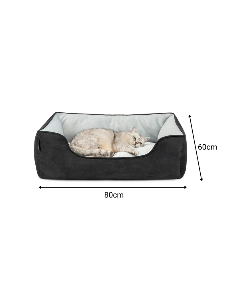 2-in-1 Katzenbett in Wildlederoptik