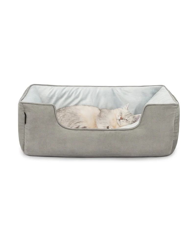2-in-1 Katzenbett in Wildlederoptik
