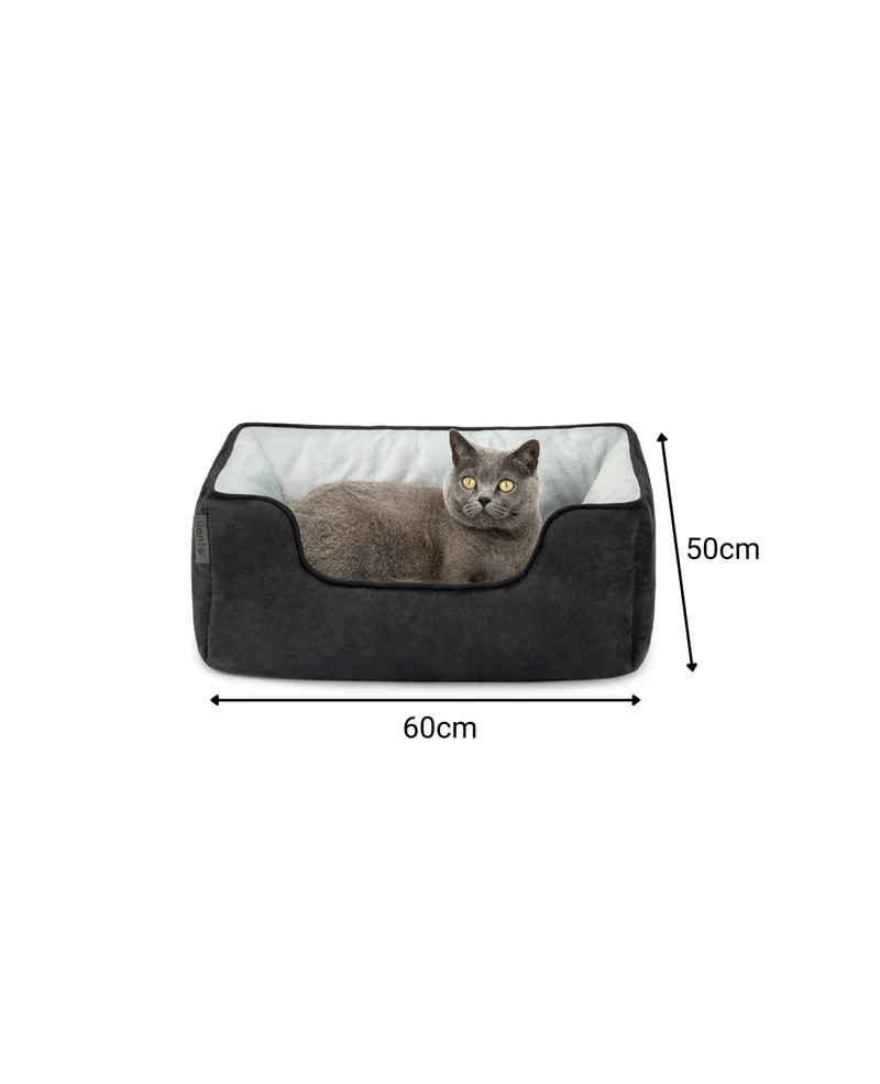 2-in-1 Katzenbett in Wildlederoptik