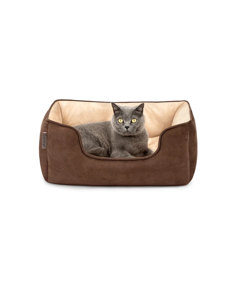 2-in-1 Katzenbett in Wildlederoptik