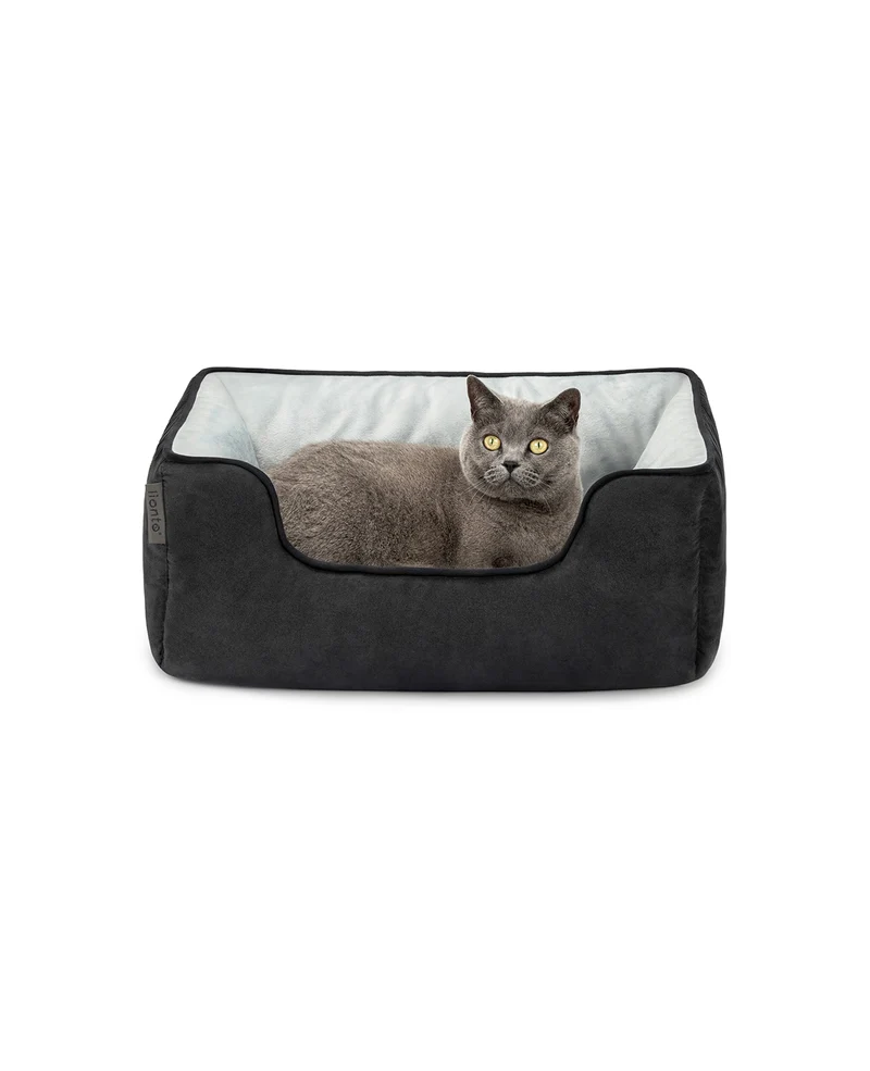 2-in-1 Katzenbett in Wildlederoptik
