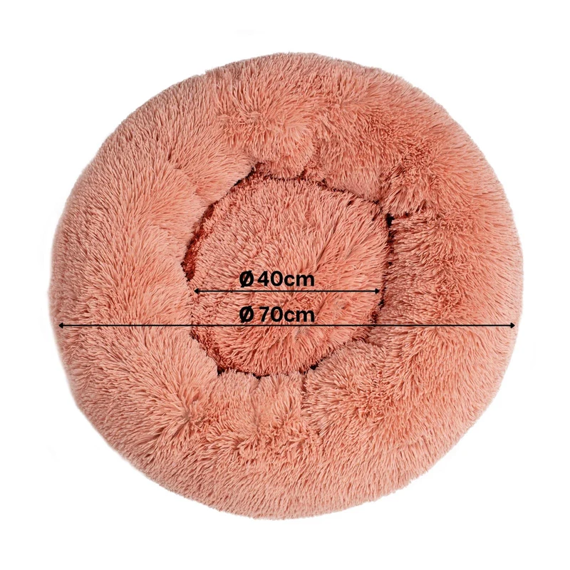 Rundes Katzenbett in Donutform aus Plüsch