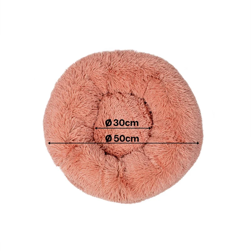 Rundes Katzenbett in Donutform aus Plüsch