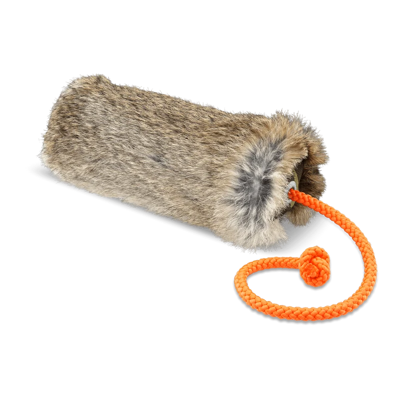 Futterdummy mit Kaninchenfell