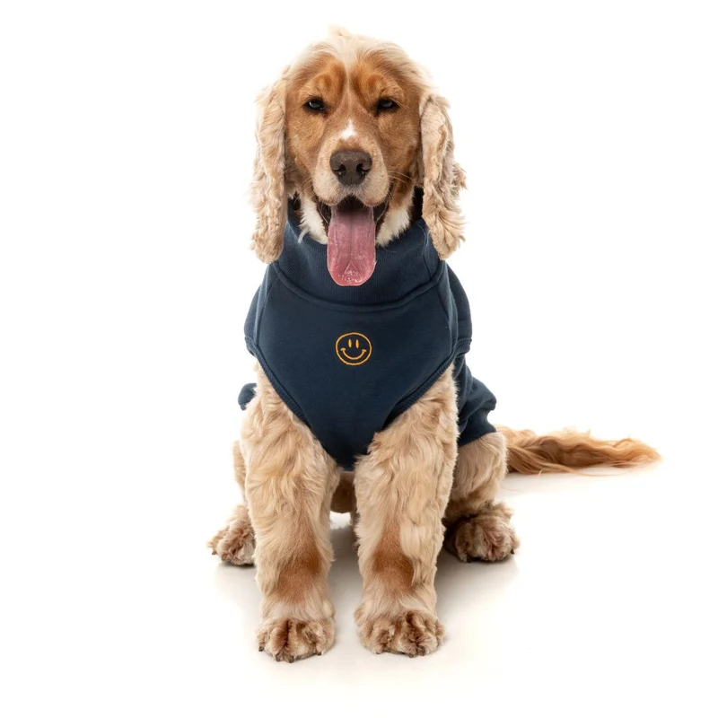 Hundepullover Sweater Smiley Navy