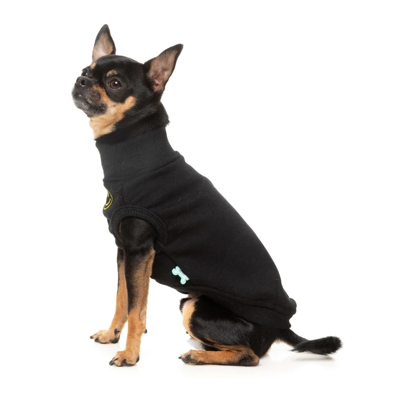 Hundepullover Sweater Smiley Black