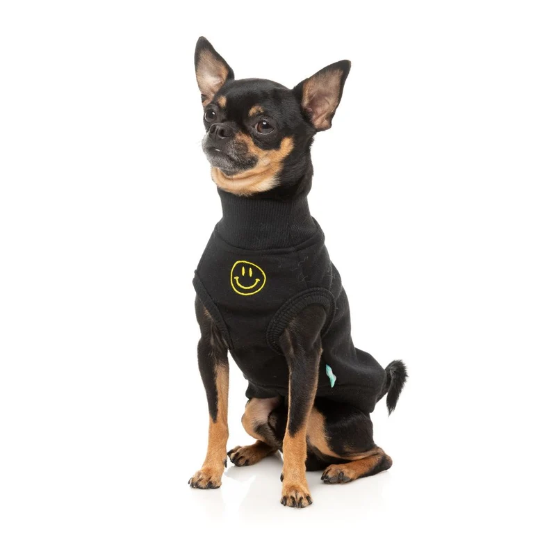Hundepullover Sweater Smiley Black