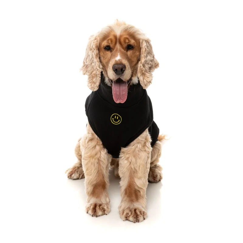 Hundepullover Sweater Smiley Black