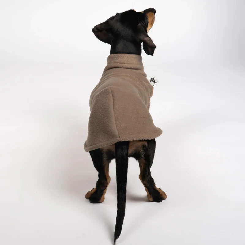 Fleece Shirt für Dackel Taupe