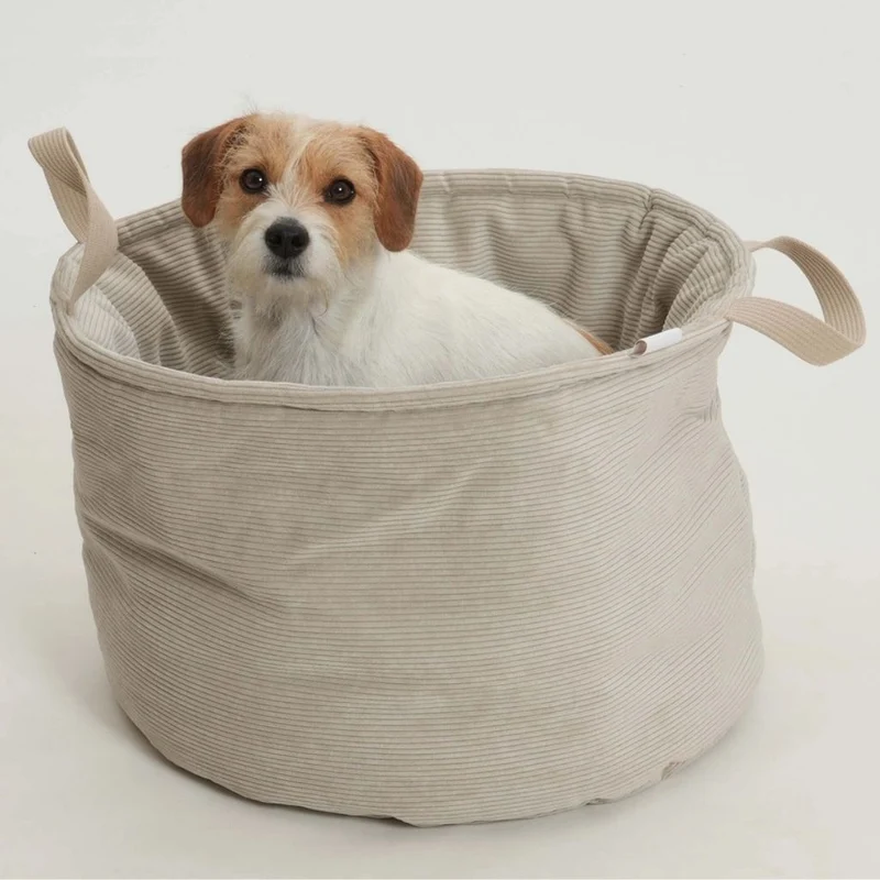 Hundekörbchen Shopper Little Basket Chelsea Cord Gravel