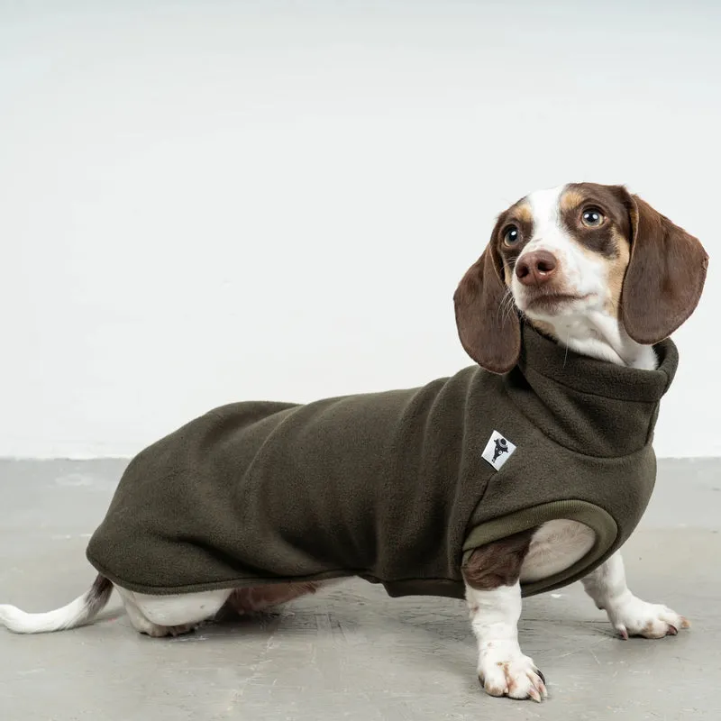 Fleece Shirt für Dackel Dark Olive