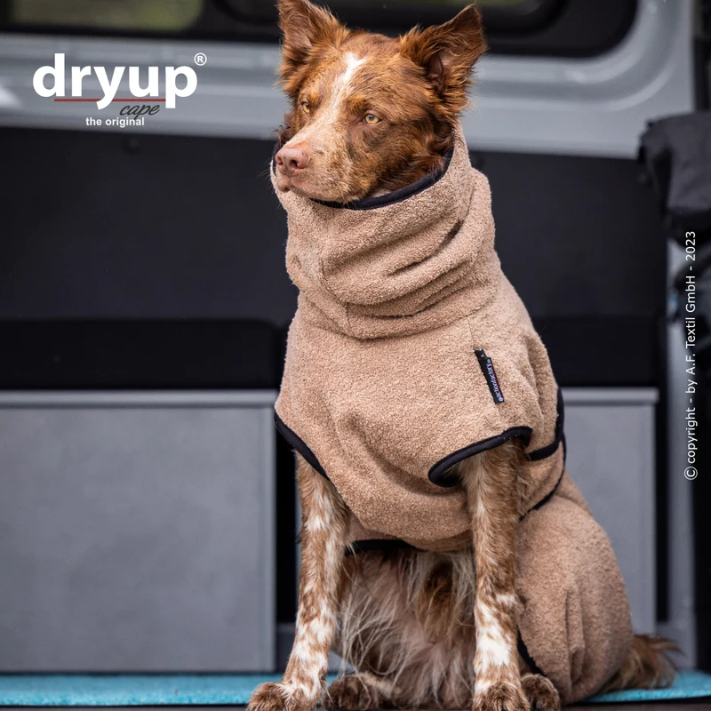 Dryup Cape Hundebademantel Coffee